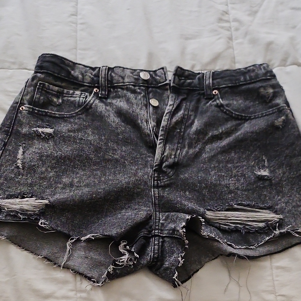 Distressed Black Wild Fable High Rise Black Denim Shorts